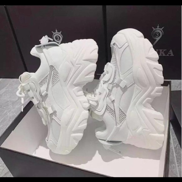 YOUKA Platform Sneakers White Vulcanize 8cm! - Picture 2 of 4
